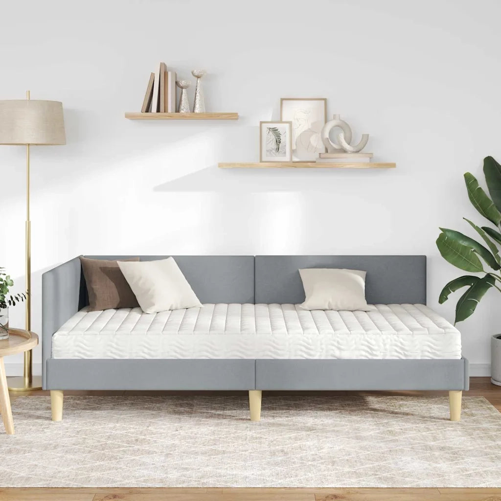 Struttura Letto Angolare con Materasso 2 pcs Grigio chiaro