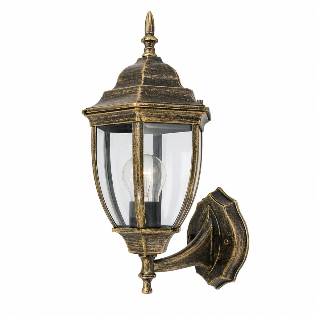 APPLIQUE DA ESTERNO LANTERNA PARETE E27 MAX 60W BRONZO ANTICO GIARDINO IP44 A2-S