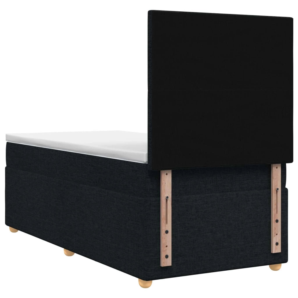 Letto box spring con materasso Nero 80 x 200 cm Tessuto 3455219
