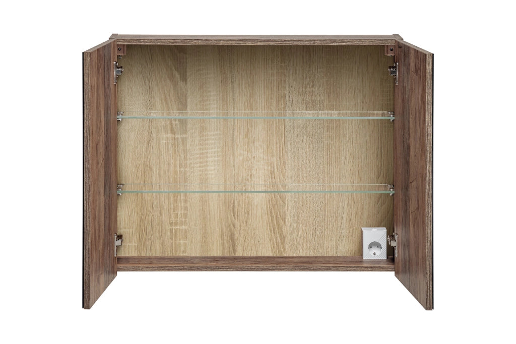 Mobile con specchio 80 cm 2 ante Santa Fe Oak 80 x 65 x 17 cm
