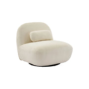 Poltrona girevole 360° bouclé, crema