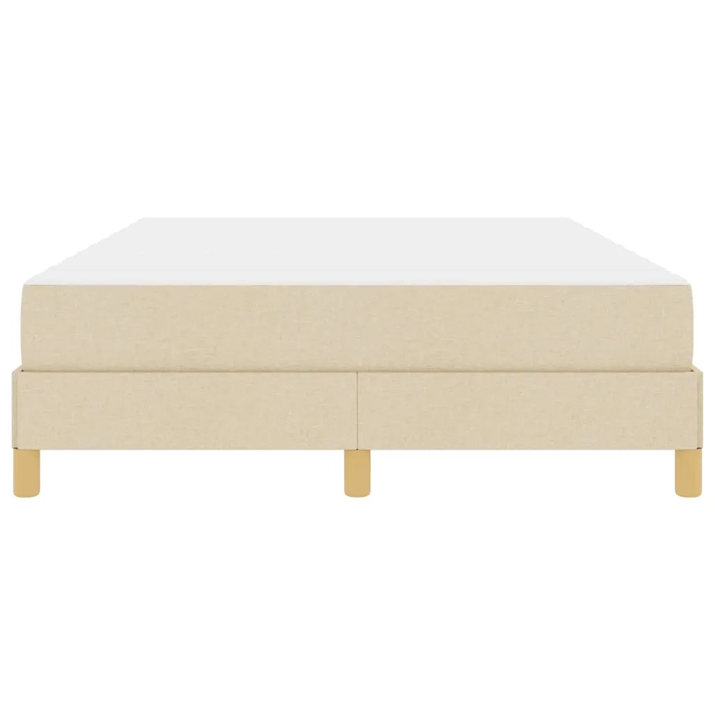 Letto a molle con materasso Crema 140 x 190 cm Tessuto