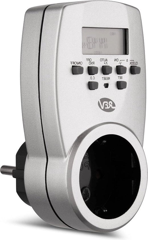 Timer digitale 20 orari al giorno - 1800 W countdown a scelta - Argento