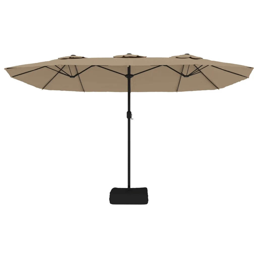 Ombrello | Parasolne a Doppia Testa con LED Tortora 449x265 cm