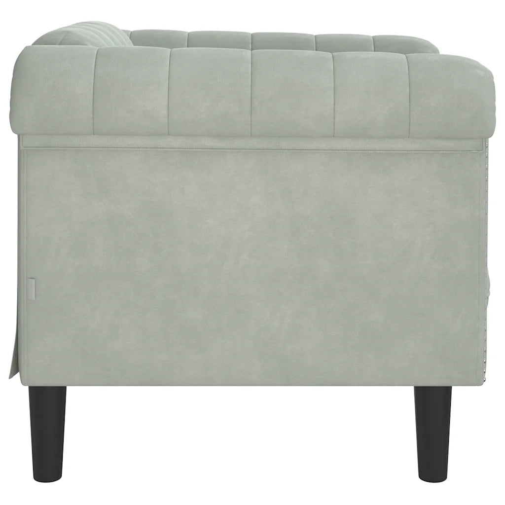 Poltrona | Sedia Relax Grigio Chiaro in Velluto