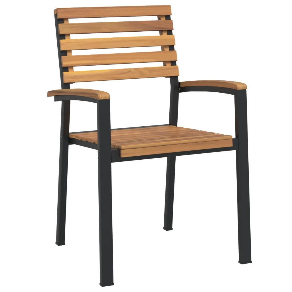Set Pranzo da Giardino 5 pz Legno Massello di Acacia e Metallo 3155400