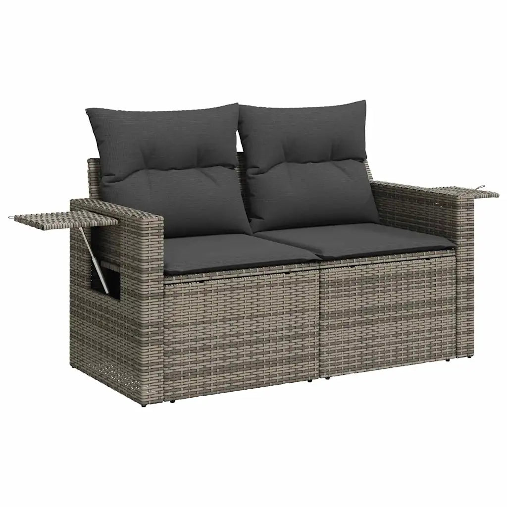 Set Divano da Giardino con cuscino 13 pcs Grigio polyrattan