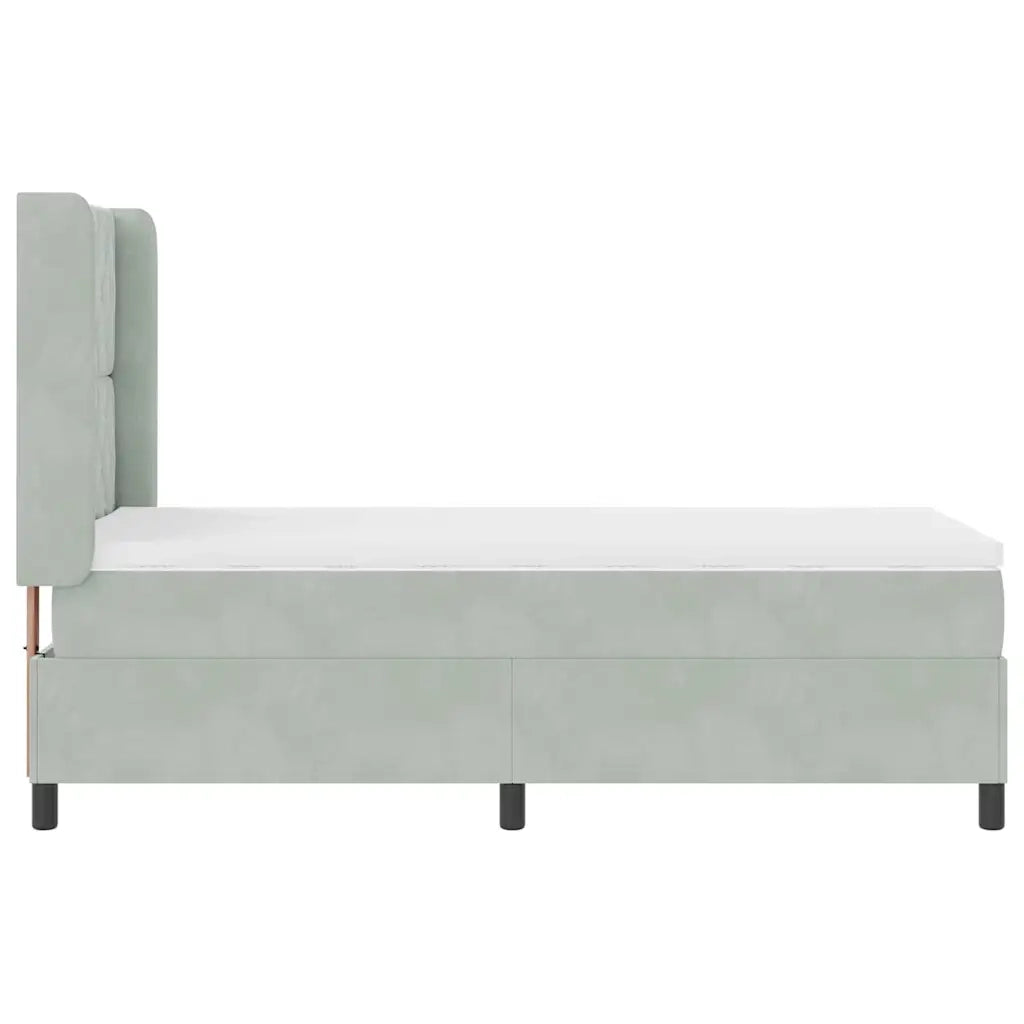 Letto a molle con testiera Grigio chiaro 90 x 190 cm Velluto 3341930