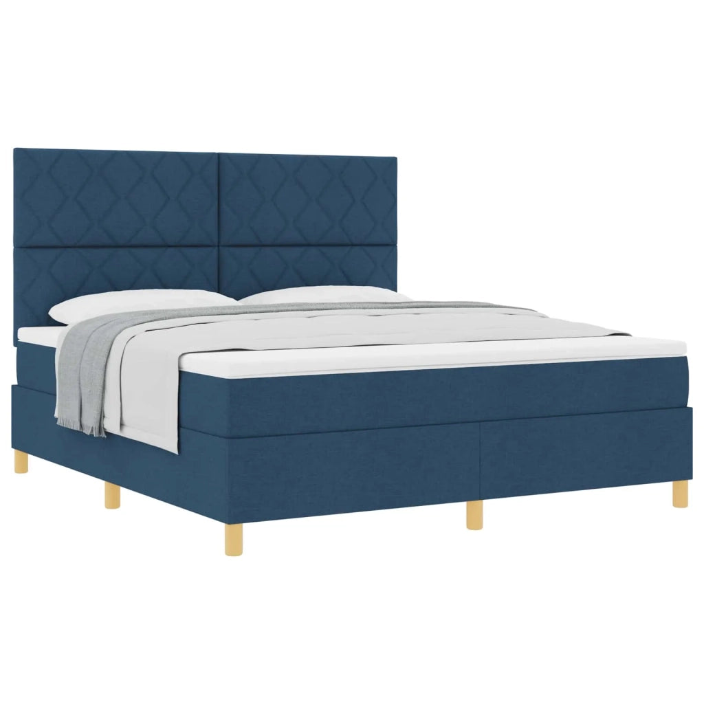 Letto a molle con testiera Blu 180 x 200 cm Tessuto 3339720