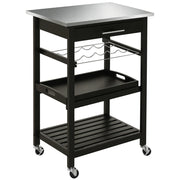 Carrello da cucina con ripiano e scaffale ¨C Minimal ¨C Nero 60x40x85 cm