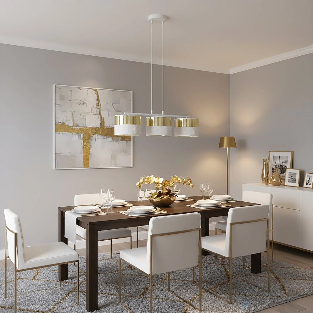 Lampada sospesa LUX bianco oro 3xE27 Emibig