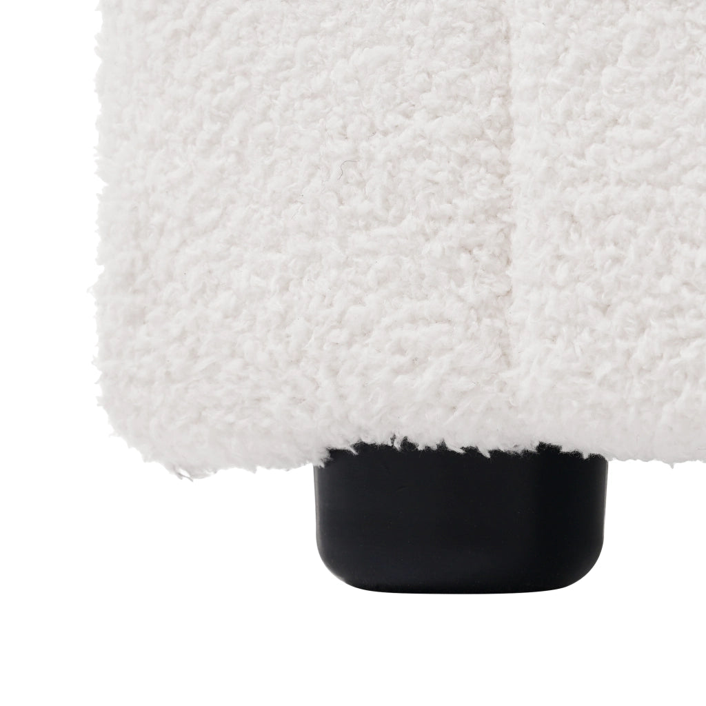 LETTO 160x200 cm Sherpa Bianco con USB Type-C, LED e 4 Cassetti