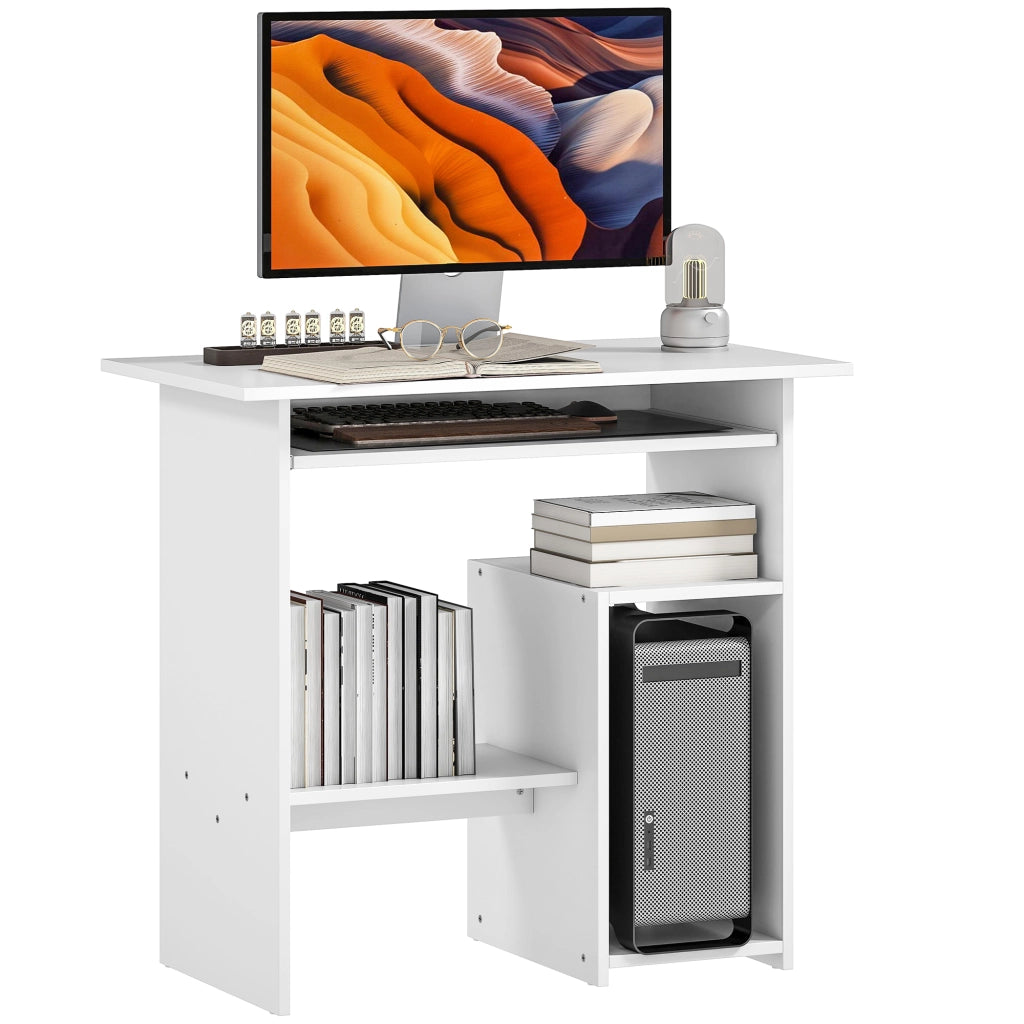 Scrivania Computer Bianca ¨C Xylo ¨C Truciolato e Metallo 80x45x75 cm