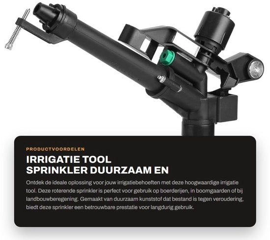 Irrigatore Rotante 360 Gradi - Strumento per l'Irrigazione - Alta Qualità Poliuretano - Sostenibile - Adattatore 1 Pollice - Adatto per Agricoltura - Sistema di Irrigazione