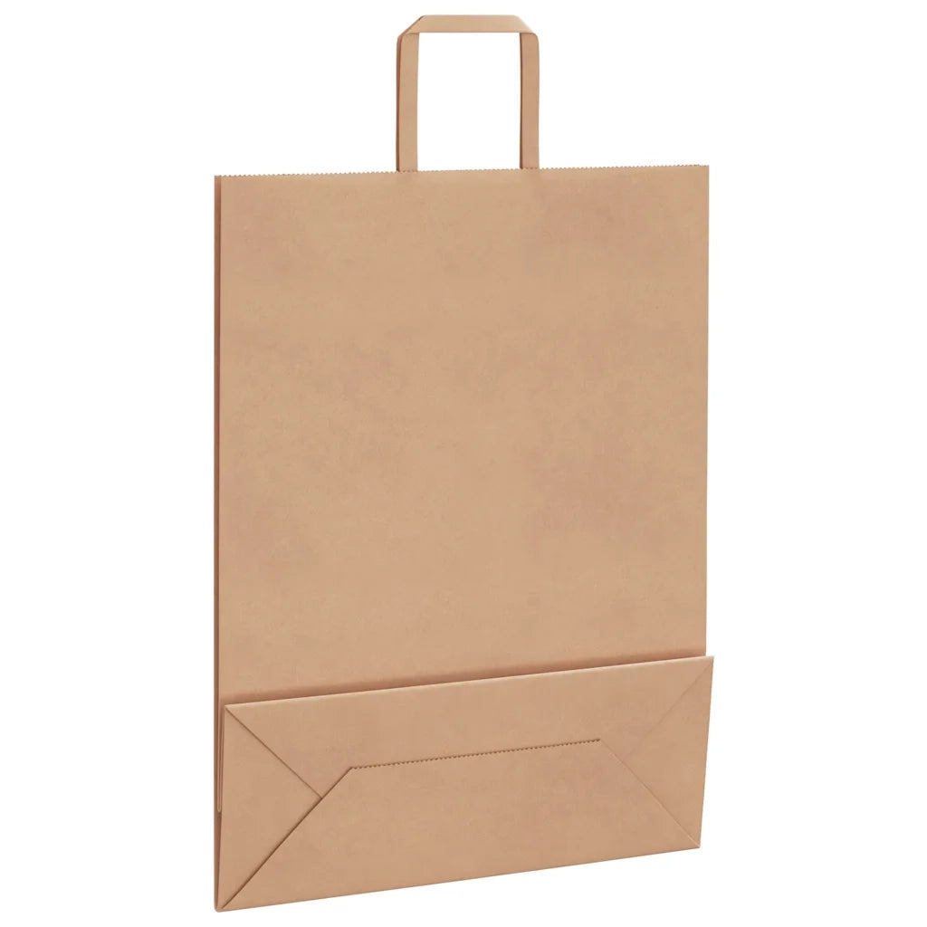 Sacchetti di Carta 250 pz con Manici Marrone 32x12x42 cm CFW8617824