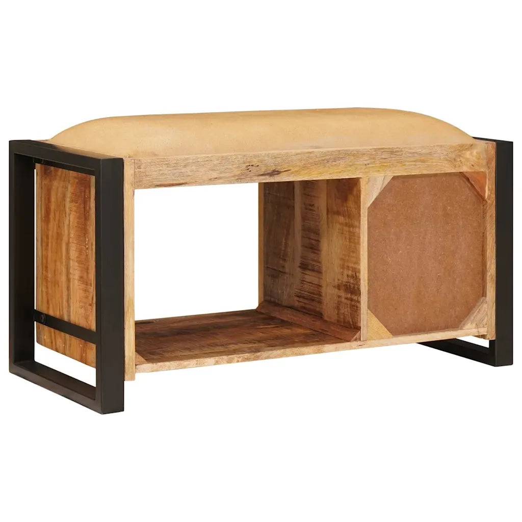 Panchina con contenitore Marrone Legno massello di mango
