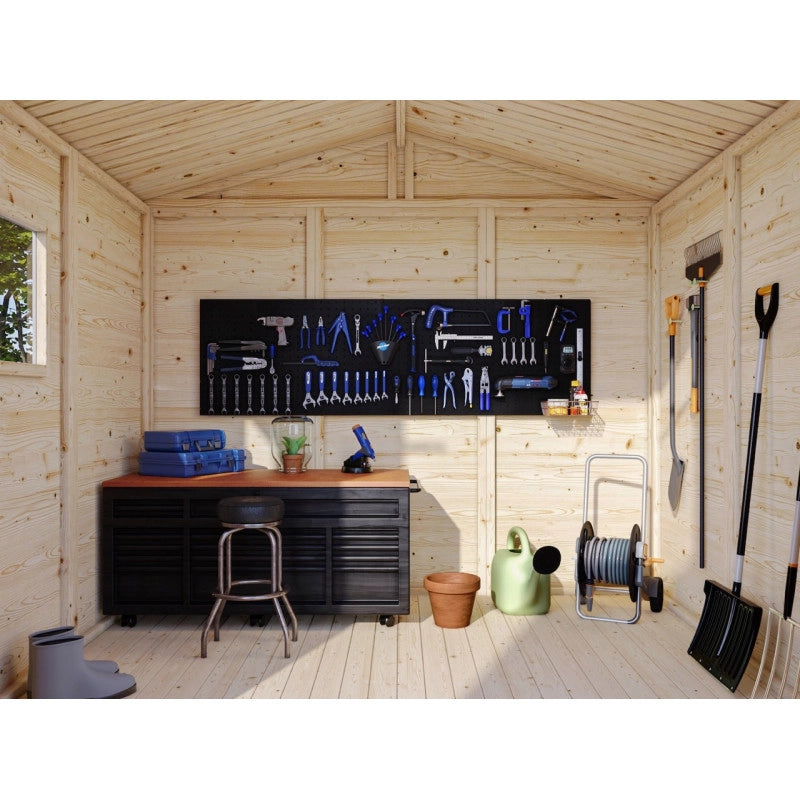 Casetta da giardino in legno 243x190 cm pannelli spessore 16 mm con pavimento e finestra - Esterni da Vivere