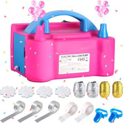 Pompa a palloni elettrica con design portatile e 15 accessori per palloni.