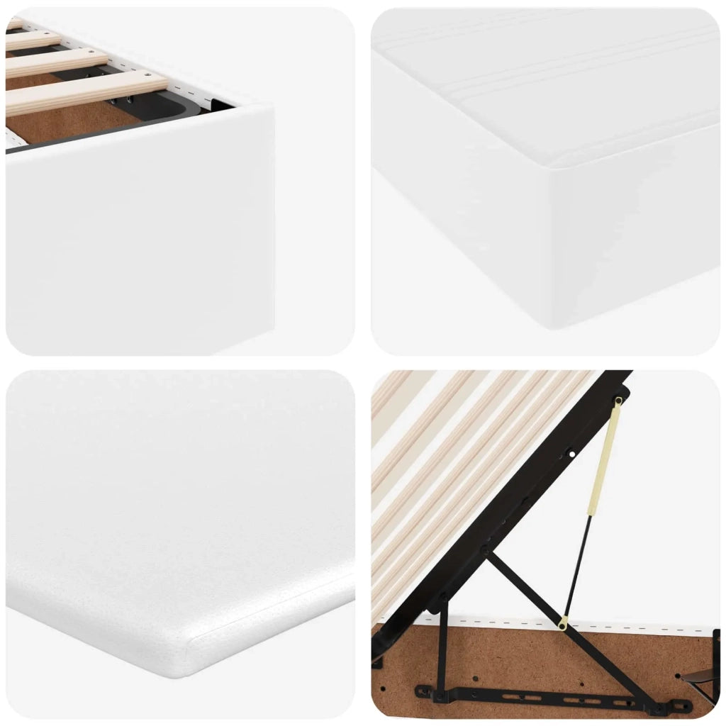 Letto con contenitore e materasso Bianco 200 x 200 cm 3370179