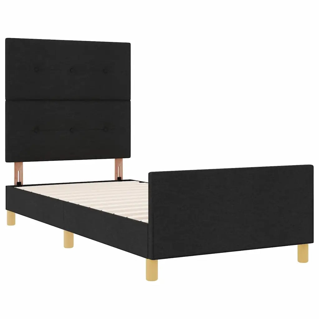 Struttura del letto con testiera Nero 80 x 200 cm Tessuto 3344685