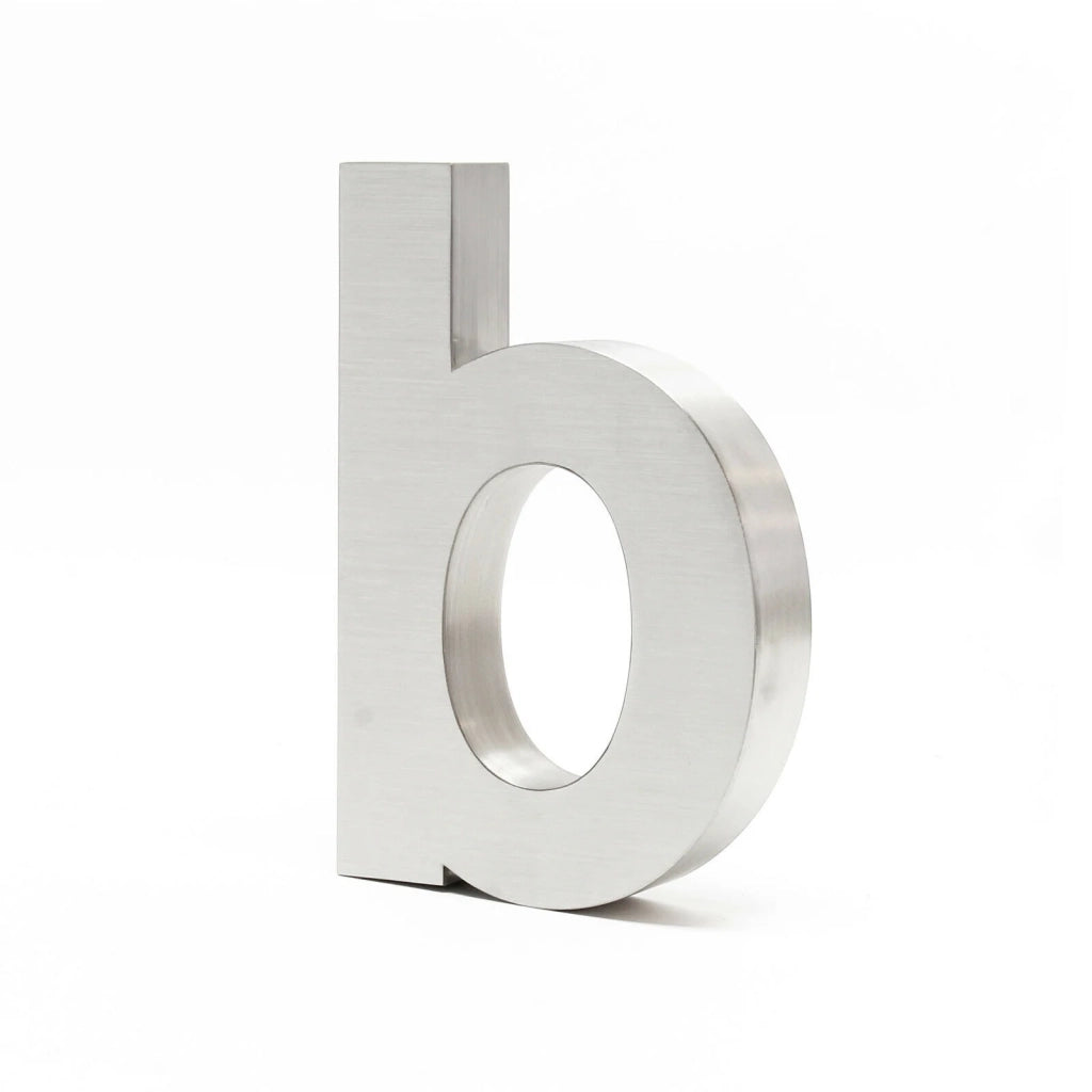 Targa numero civico "b" acciaio sottile 20 cm Arial 3D hardware di montaggio 16_0001435