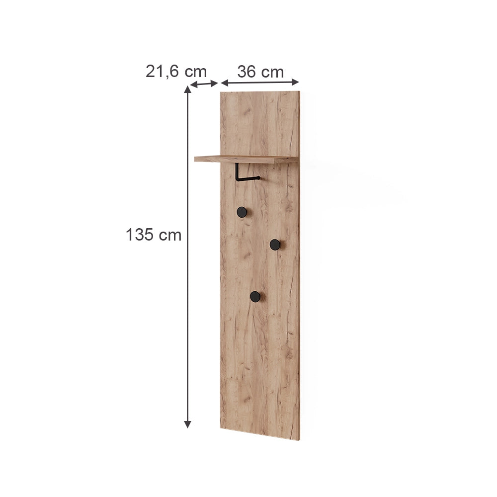 Vicco Appendiabiti Quercia dorata con 2 armadi a muro