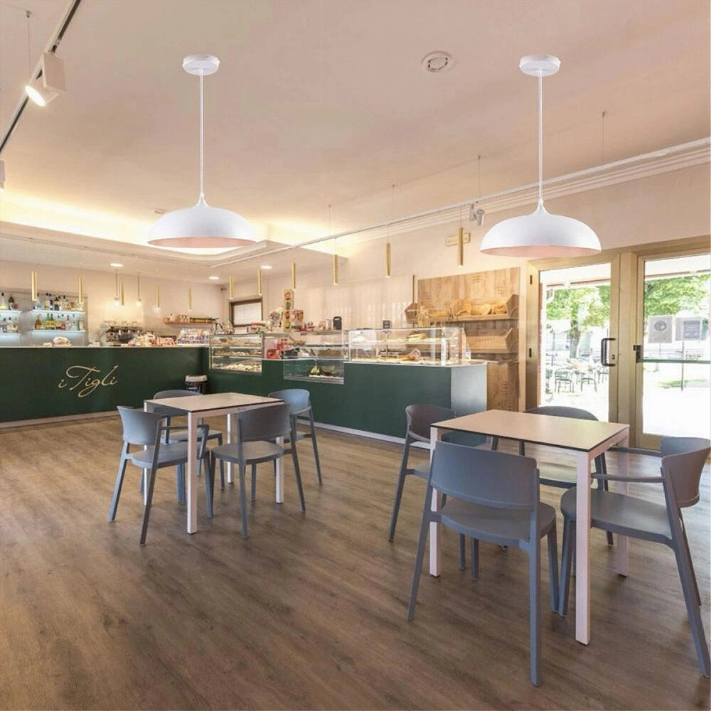 Trade Shop - Lampadario A Sospensione Soffitto E27 Ferro Paralume Moderno Elegante Cupola B90 -