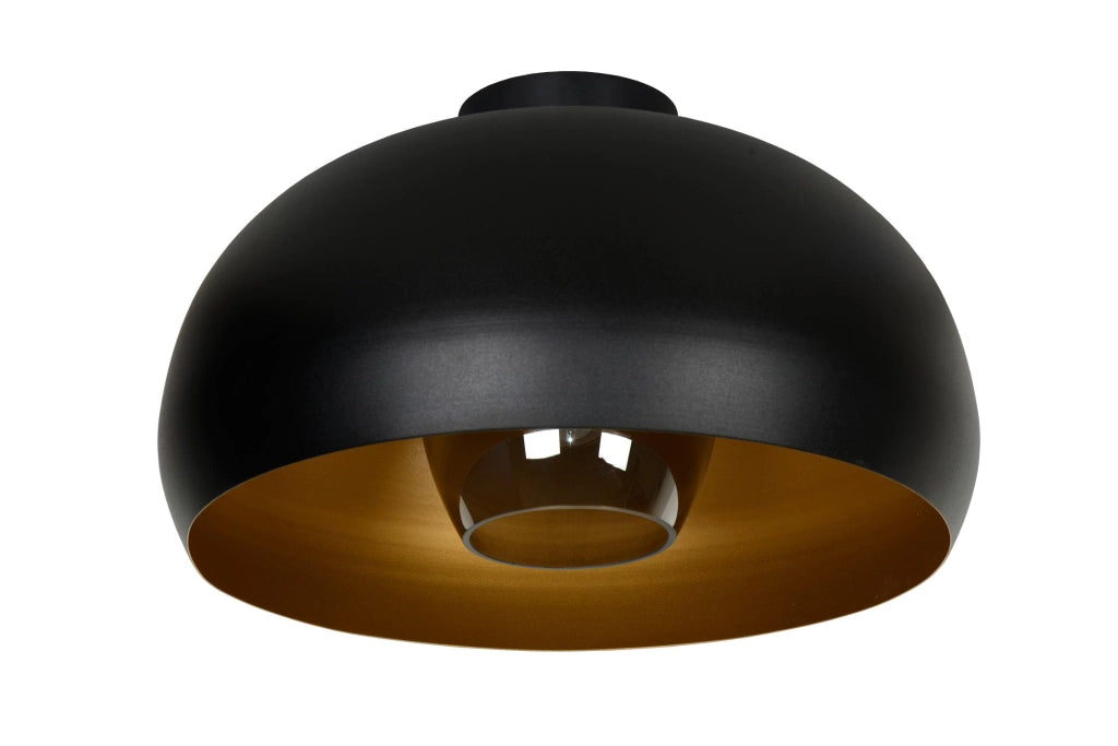 Plafoniera rotonda nera oro 38cm Sharan Lucide E27 60W