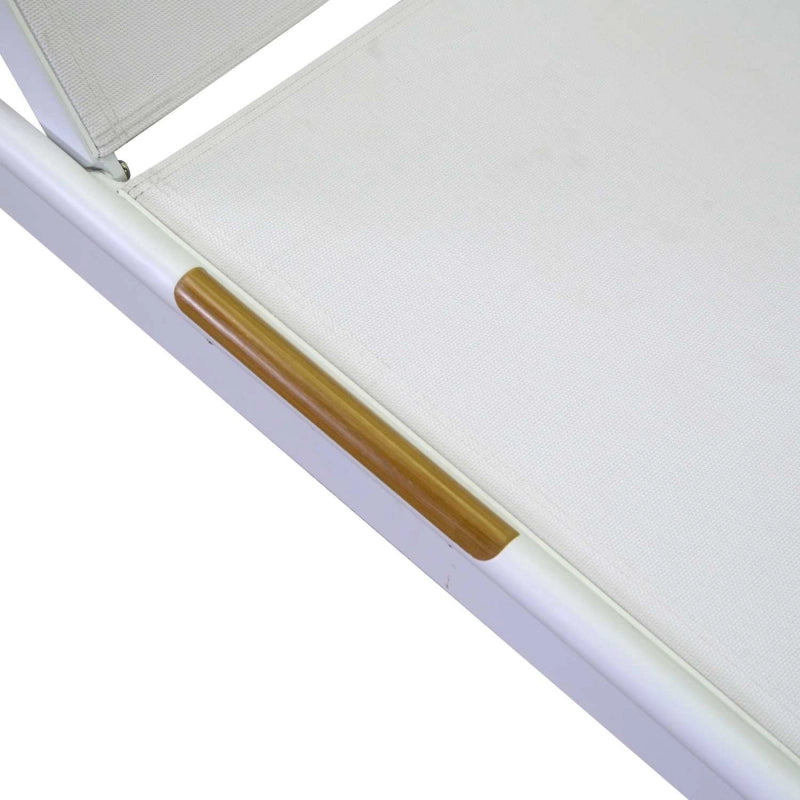 Lettino alluminio Medford bianco cm 206x68h32/102
