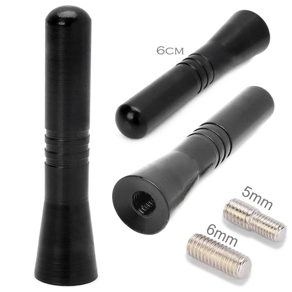 Trade Shop - Antenna Universale Mini 6 Cm Corta Am Fm Colore Nero Per Autoradio Radio Dab -