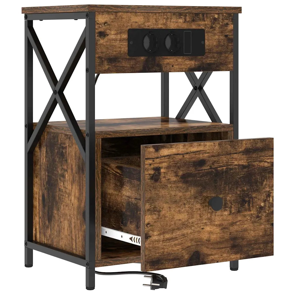 Armadio da Notte Rovere fumé 40 x 31 x 60 cm Legno multistrato 859494