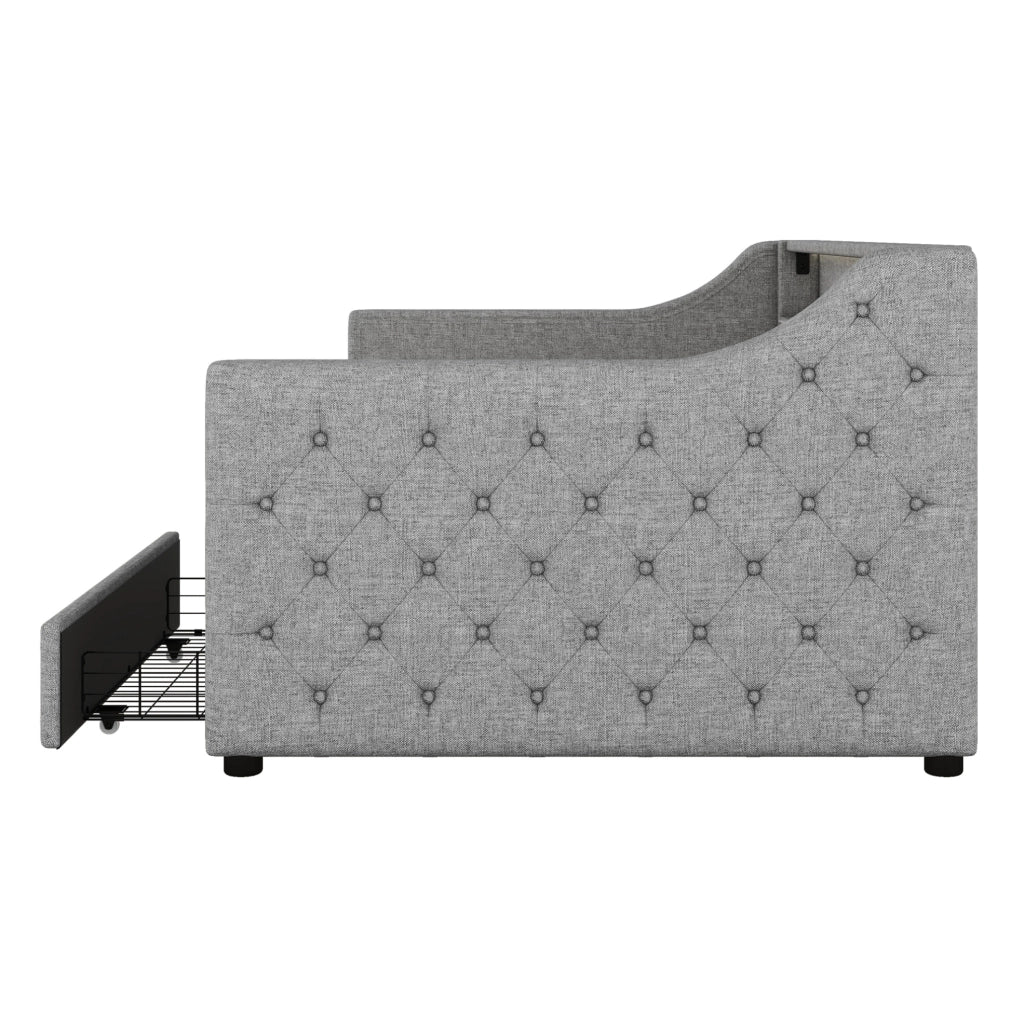 Daybed 90x200 cm con LED, USB e 2 cassetti