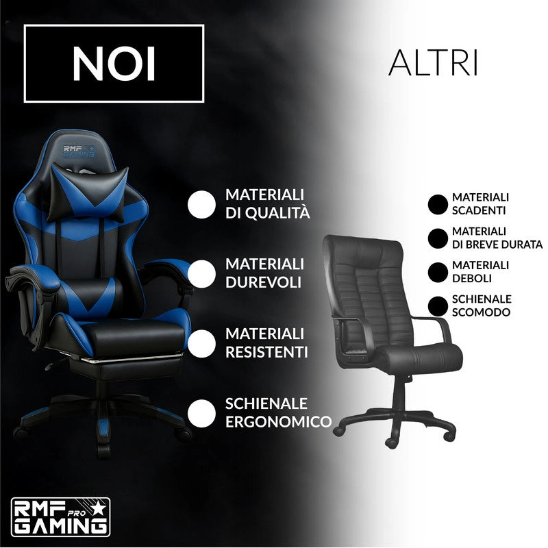 SEDIA DA GAMING COLORE BLU-NERO