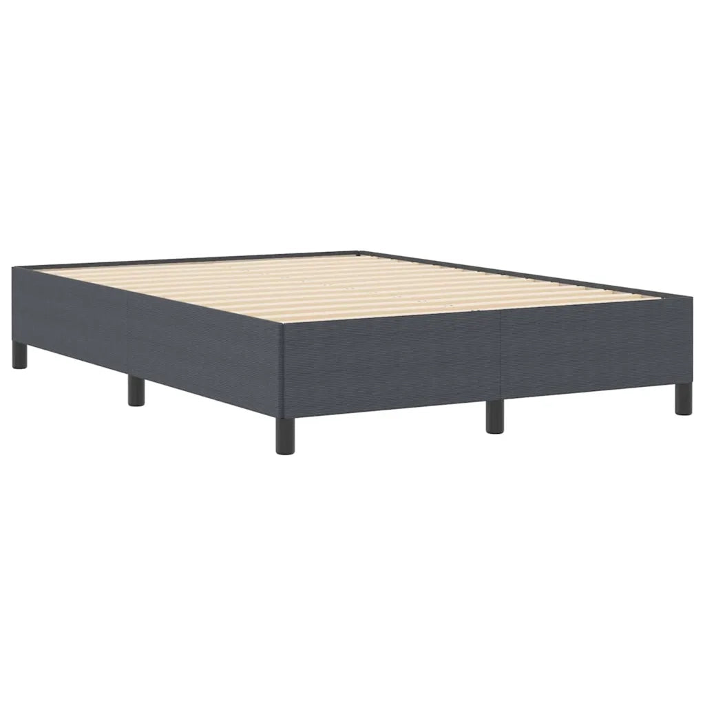 Letto a molle Grigio Scuro 140 x 200 cm Tessuto in Cords 42006973