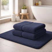 Sanenere, set di Asciugamani 100% Cotone set da 2, blu