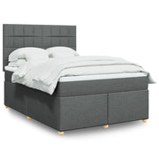 Giroletto a Molle con Materasso Grigio Scuro 140x190 cm Tessuto 3291276