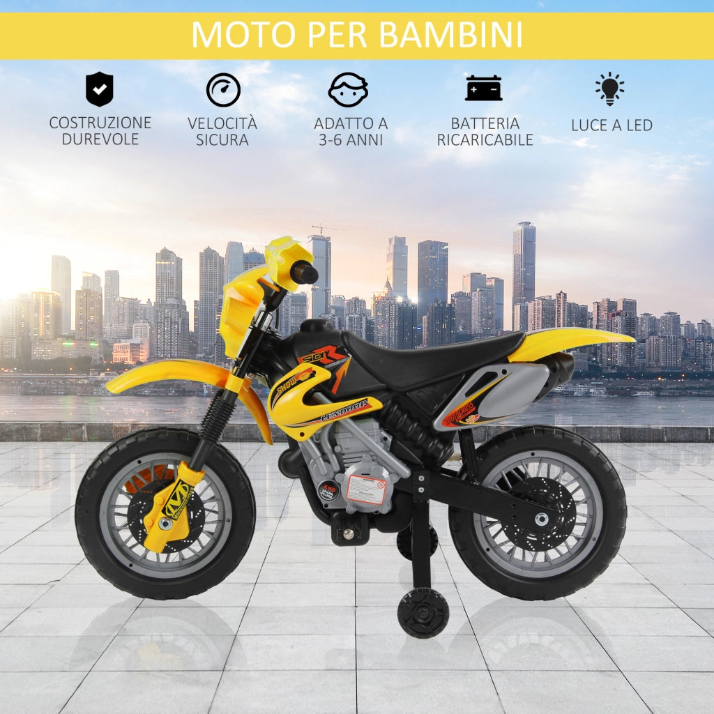 Moto Elettrica per Bambini ¨C Minimal ¨C Giallo 102x53x66cm