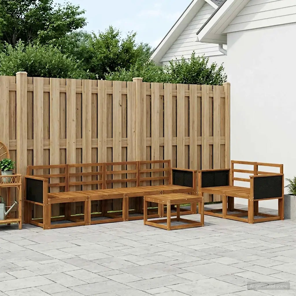 Set di divani da esterno 6 pcs Naturale