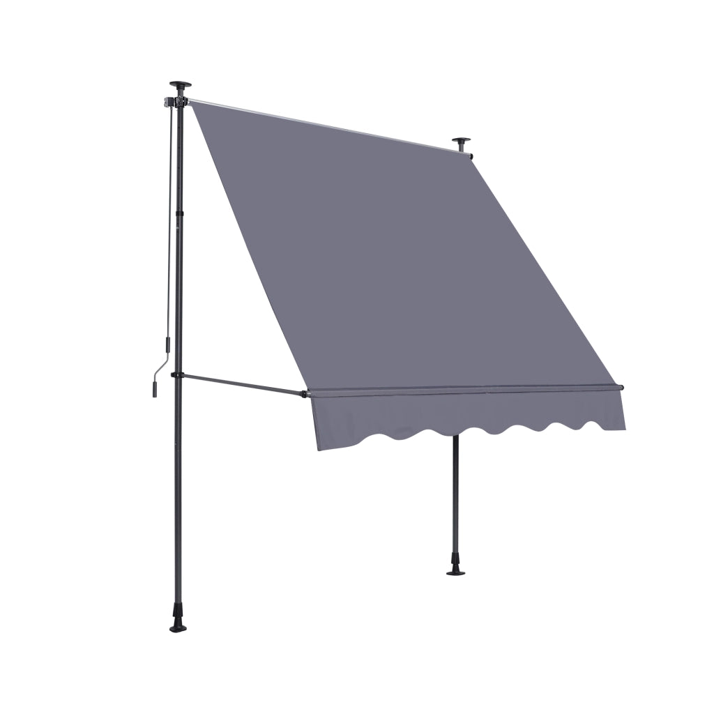 Tenda da Sole a Bracci per Balcone con Manovella ¨C Xylo ¨C Grigio, 200x120 cm, UV, Senza Forare