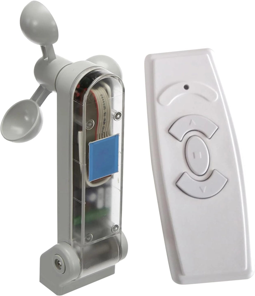KIT Centralina Automatizzata con Telecomando e Sensore Integrato Sole, Vento e Pioggia per Tende da Sole