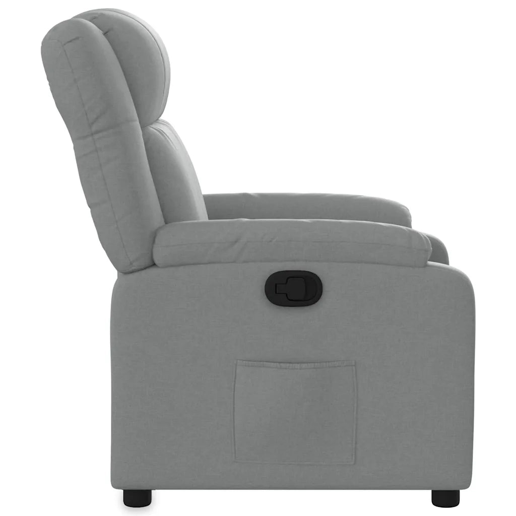 Poltrona | Sedia Relax Reclinabile in Tessuto Grigio Chiaro