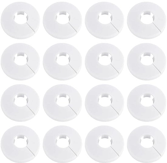 Kit di protezione per tubi radiatori 16 pezzi - Decorazione in plastica - Rosetta leggera - Diametro 20 mm - Necessità di sostituzione - Materiale di alta qualità - Protezione per tubi radiatori