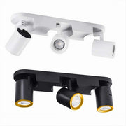 Trade Shop - Applique 3 Diffusori Orientabile Soffitto Parete Lampada Gu10 Bianco Nero Th8803 -