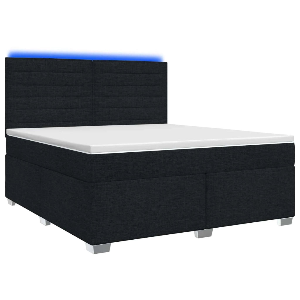 Letto box spring con materasso Nero 140 x 190 cm Tessuto 3454861