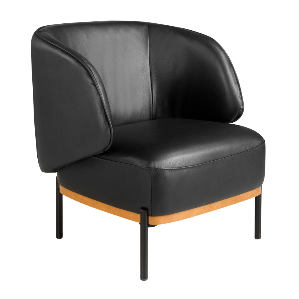 Poltrona in pelle 72 x 78 x 77 cm colore nera
