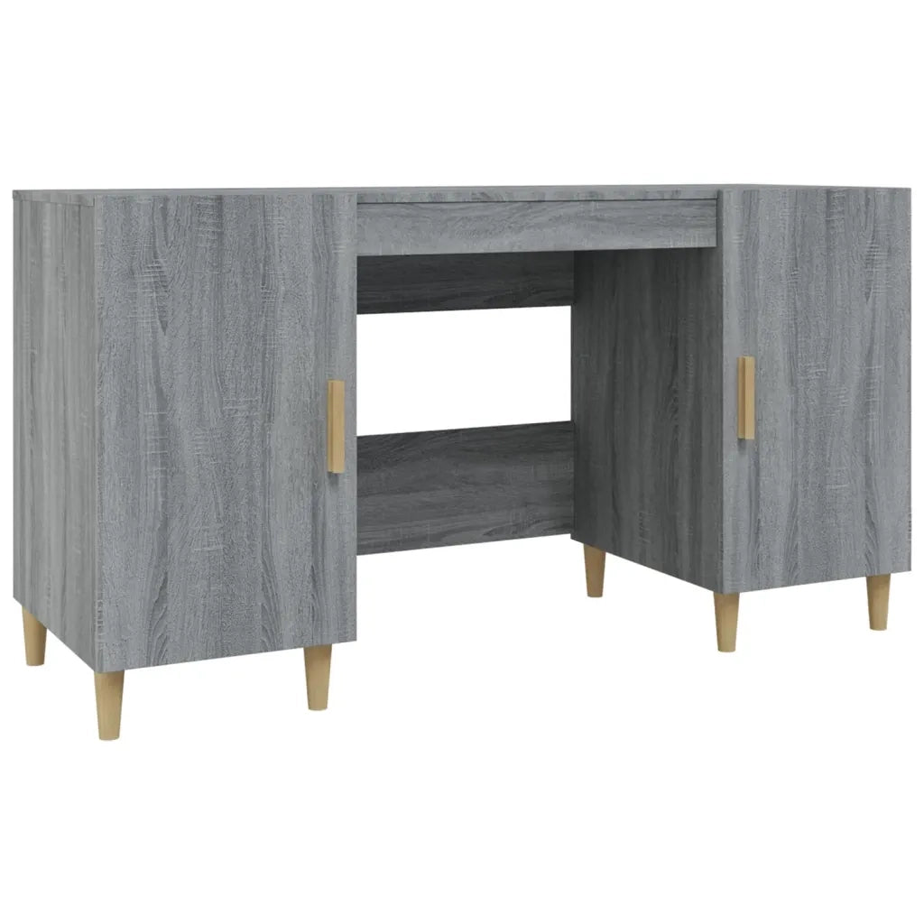 Scrivania | Tavolo da Ufficio Grigio Sonoma 140x50x75 cm in Legno Multistrato