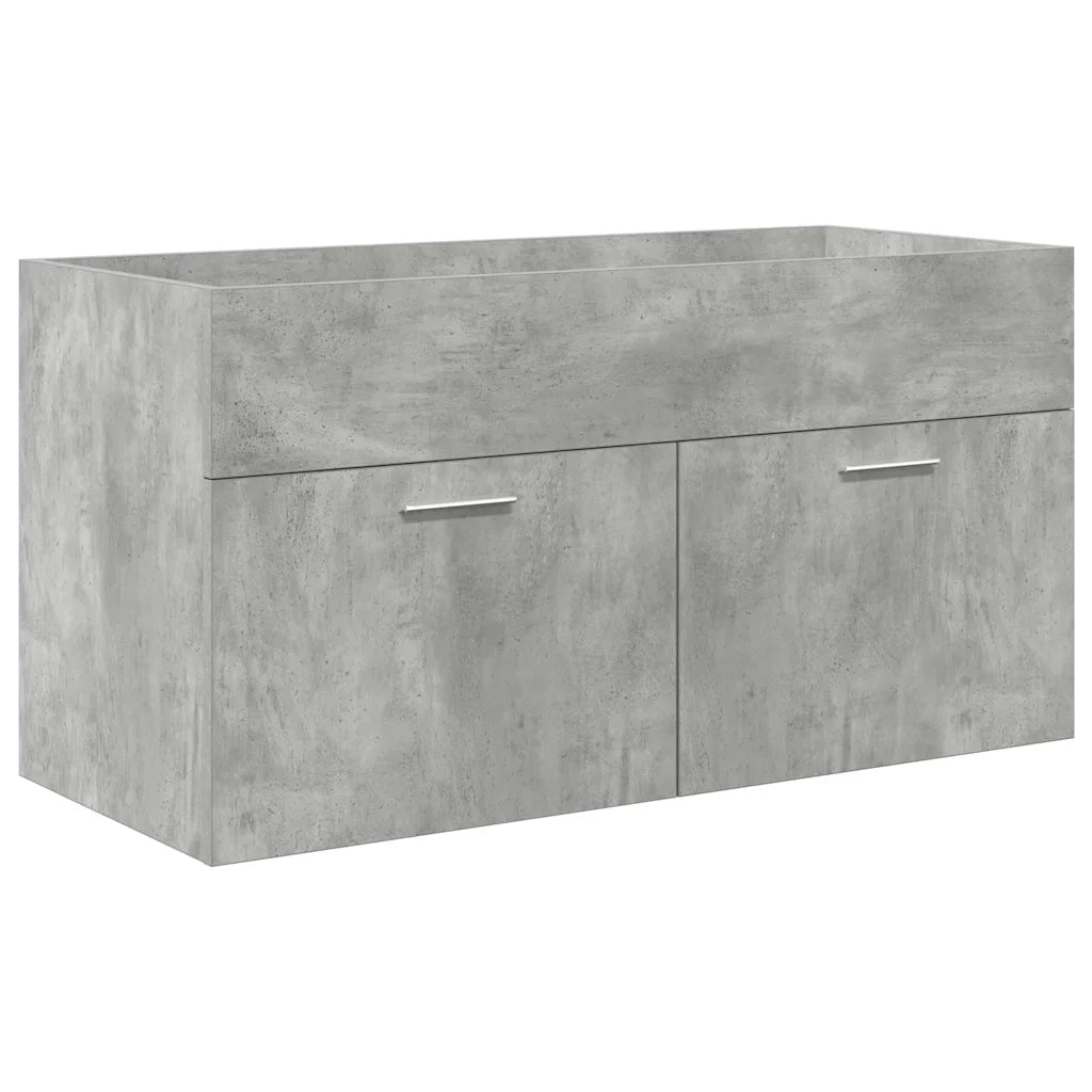Mobile da Bagno con Lavabo Integrato e Rubinetto Grigio Cemento 3324891