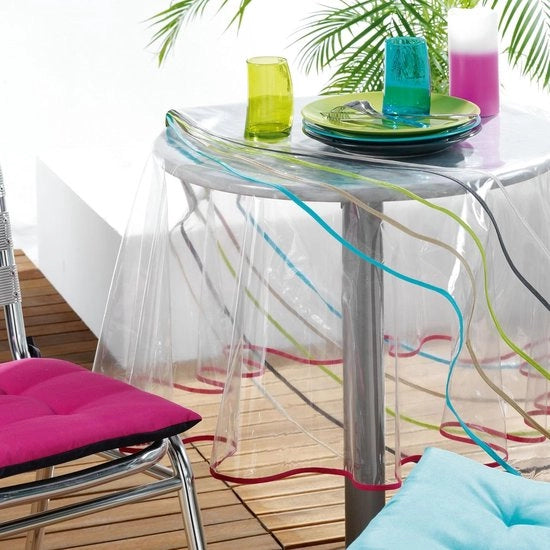 Tappeto per tavolo, PVC, bianco, 180 cm di diametro