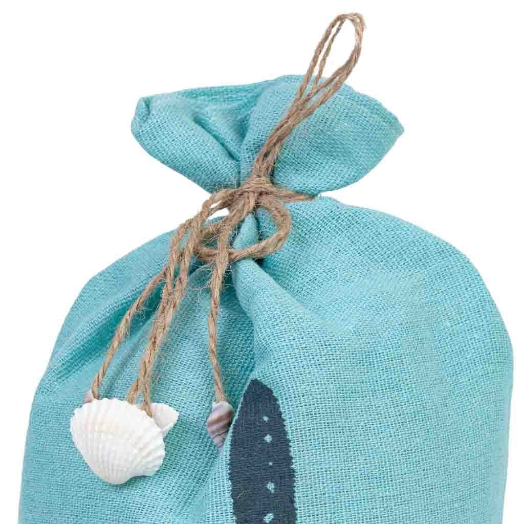Fermaporta in cotone con stella blu, 12x12x25h cm