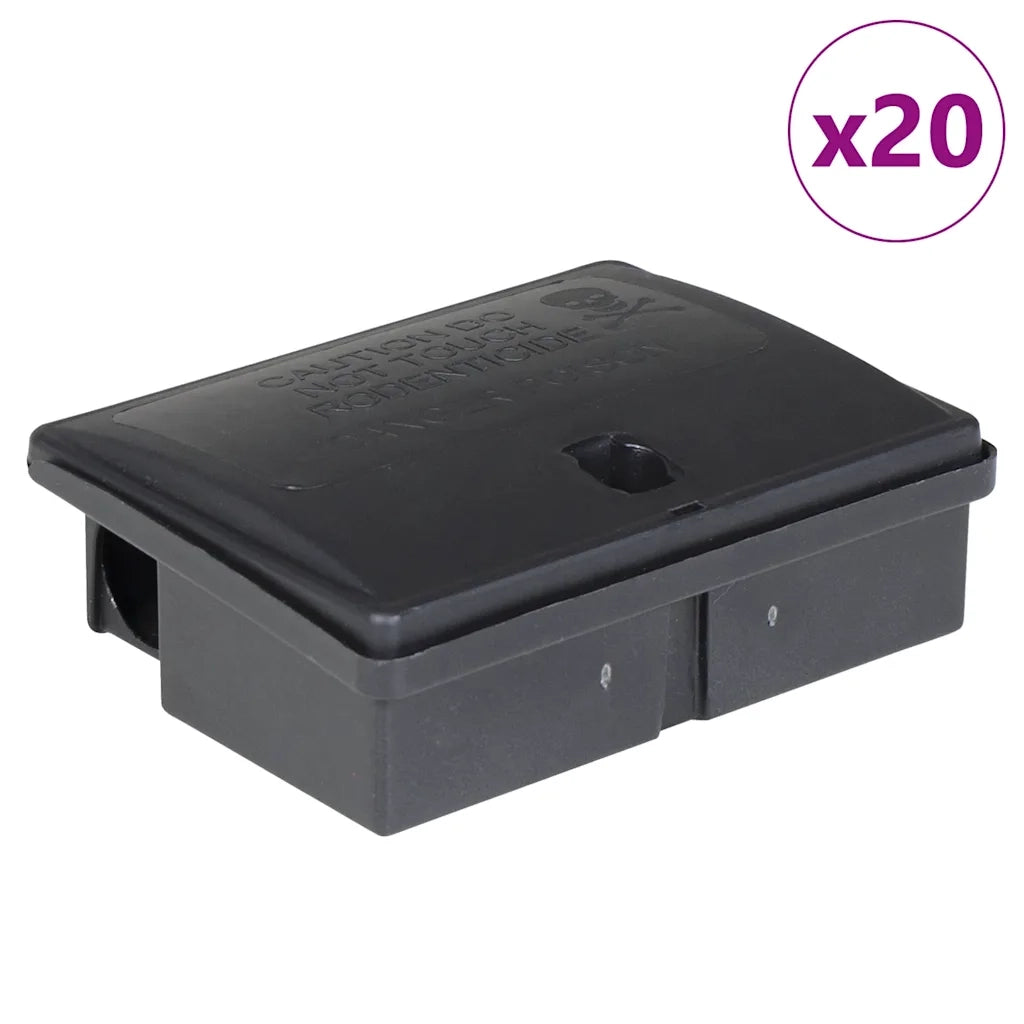 Trappole per Topi 20 pz Nere 13x10x4 cm 4106483